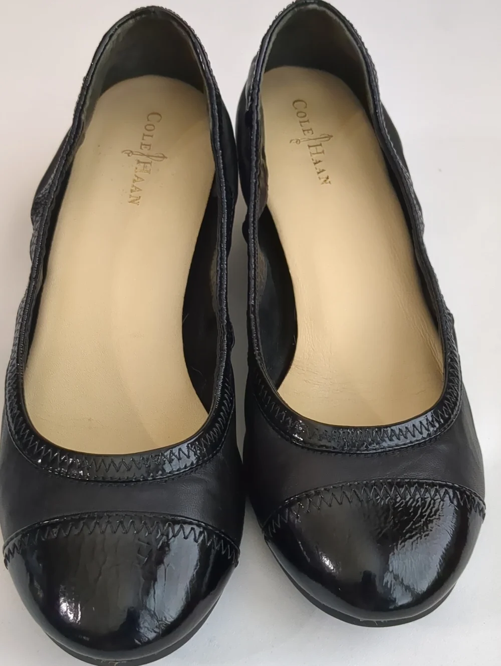 Cole Haab Nike Air Leather Patent Cap Toe Wedge Sz 8